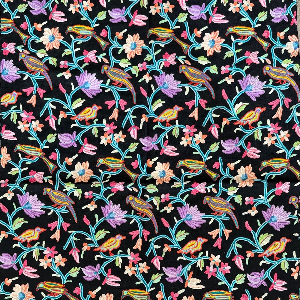 Anna Sui Embroidered Pashmina Cashmere Wrap